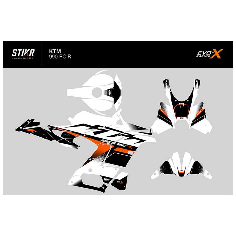 Kit déco KTM 990 RC R - V3 - BLANC
