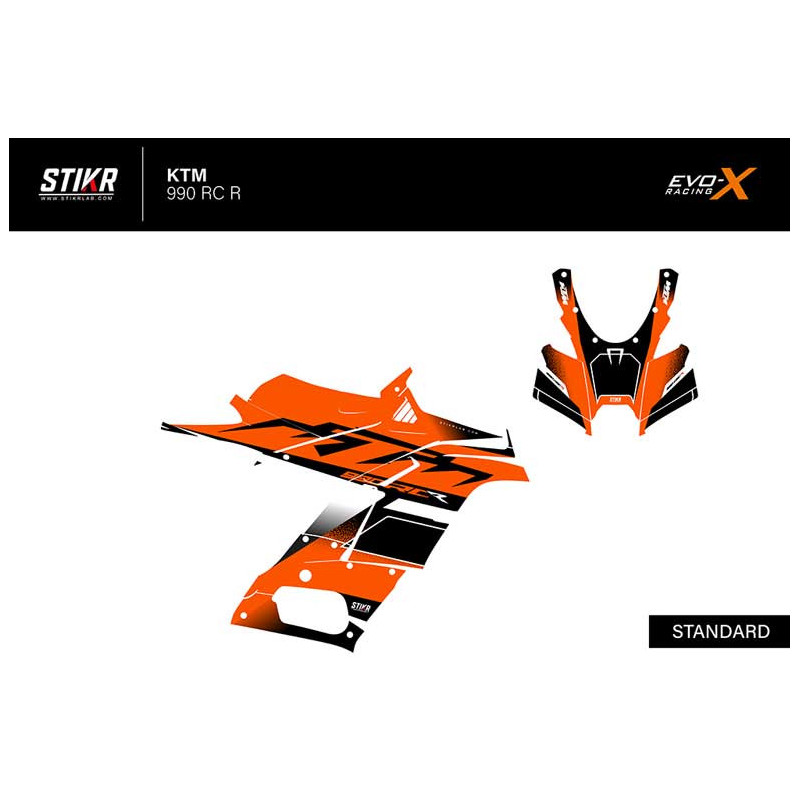 Kit déco KTM 990 RC R - V3 - ORANGE NOIR