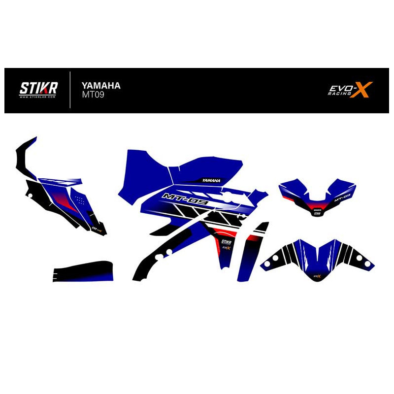 KIT DECO STIKRLAB YAMAHA MT09 V1 BLEU