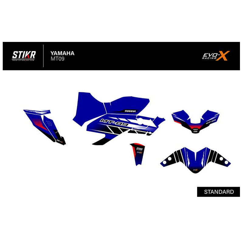KIT DECO STIKRLAB YAMAHA MT09 V1 BLEU