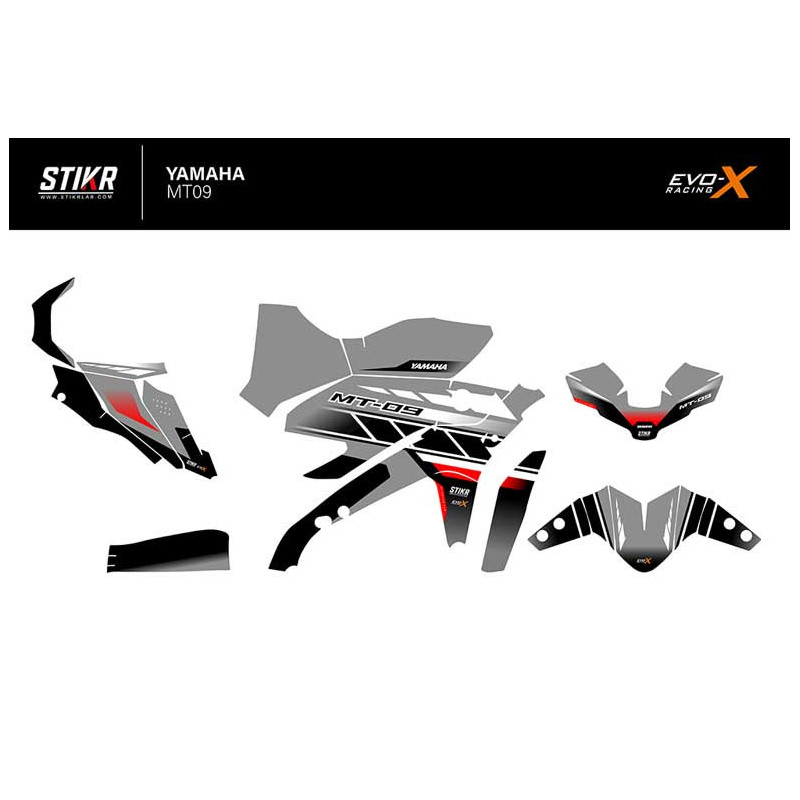 KIT DECO STIKRLAB YAMAHA MT09 V1 GRIS