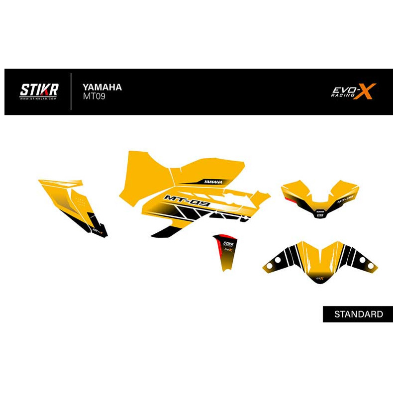 KIT DECO STIKRLAB YAMAHA MT09 V1 JAUNE