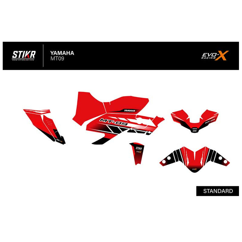 KIT DECO STIKRLAB YAMAHA MT09 V1 ROUGE
