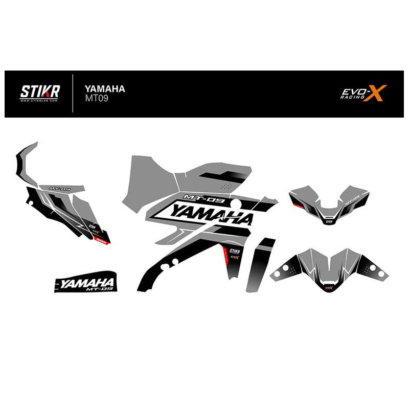 KIT DECO STIKRLAB YAMAHA MT09 V2 GRIS