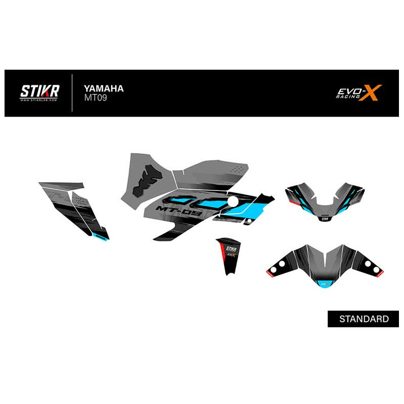 KIT DECO STIKRLAB YAMAHA MT09 V3 BLEU