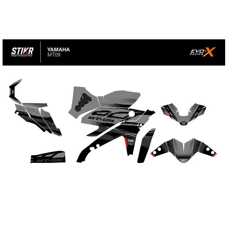 KIT DECO STIKRLAB YAMAHA MT09 V3 GRIS