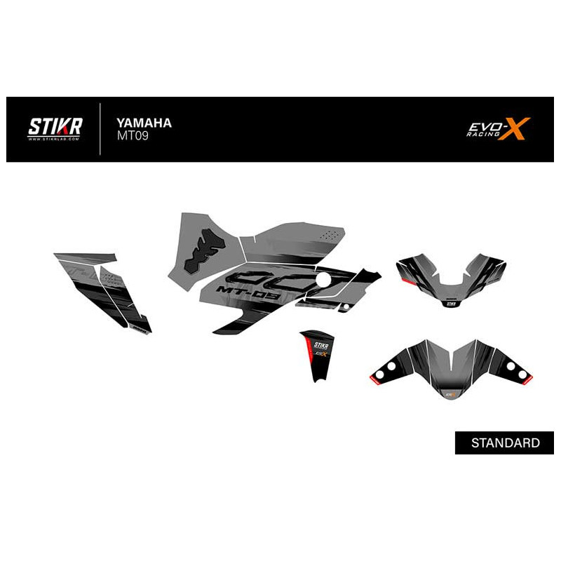 KIT DECO STIKRLAB YAMAHA MT09 V3 GRIS