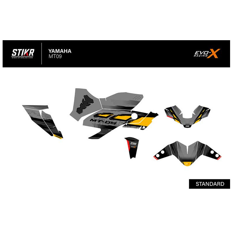 KIT DECO STIKRLAB YAMAHA MT09 V3 JAUNE