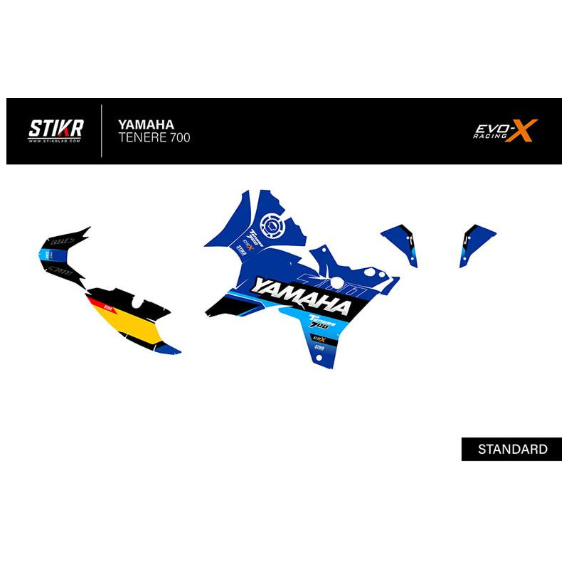 KIT DECO STIKRLAB YAMAHA TENERE 700 V1 BLEU
