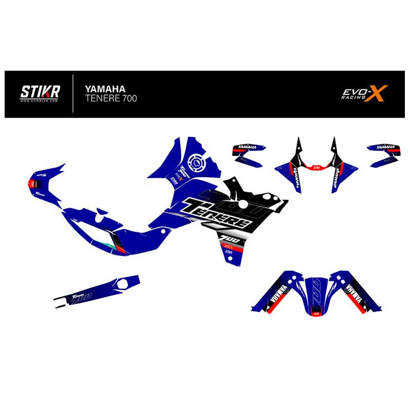 KIT DECO STIKRLAB YAMAHA TENERE 700 V2 BLEU GRIS