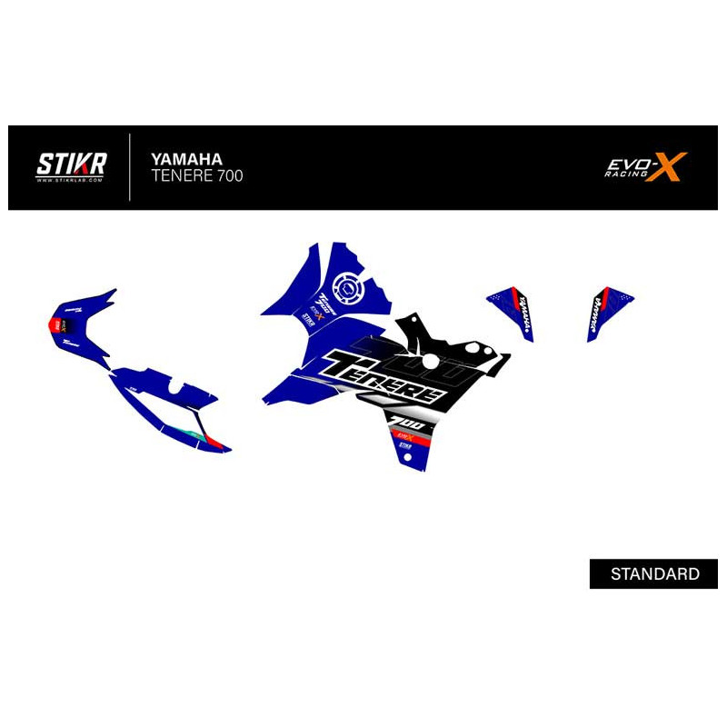 KIT DECO STIKRLAB YAMAHA TENERE 700 V2 BLEU GRIS
