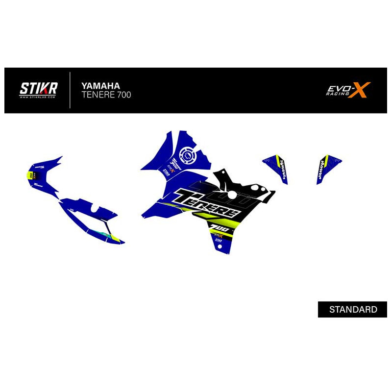 KIT DECO STIKRLAB YAMAHA TENERE 700 V2 BLEU JAUNE