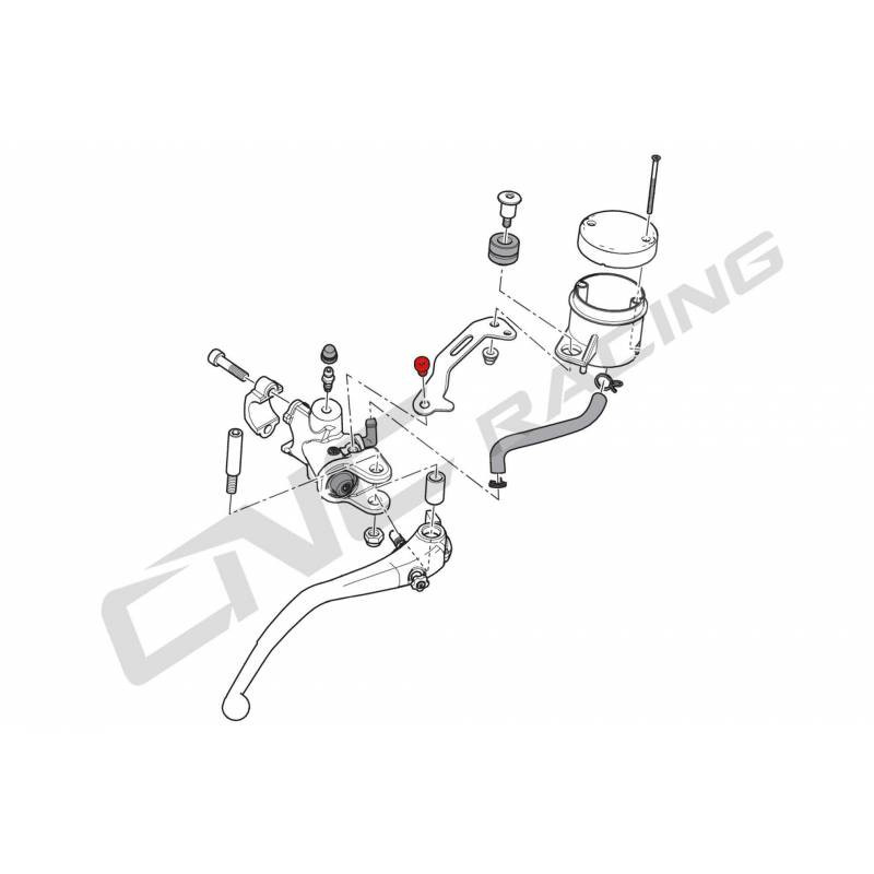 Kit visserie support réservoir liquide frein avant / embrayage - TITANIO Kit visserie support réservoir liquide frein avant / embrayage - TITANIO