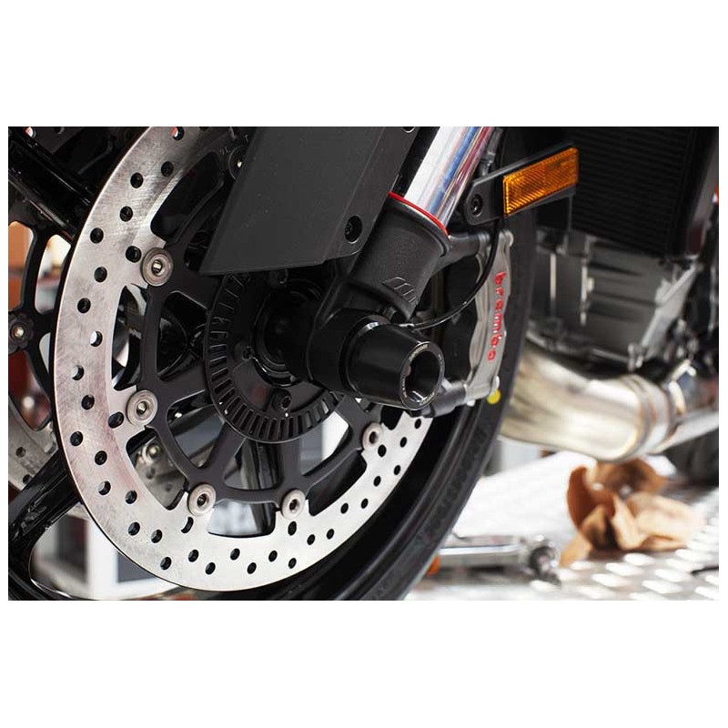 KTM 1290 SUPERDUKE ROULETTES DE PROTECTION ROUE AVANT EVOTECH