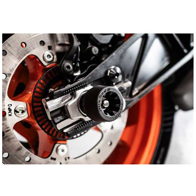 KTM 390 DUKE 2024+ ROULETTES DE PROTECTION ROUE ARRIERE EVOTECH