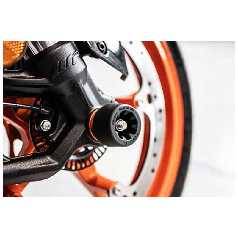 KTM 390 DUKE 2024+ ROULETTES DE PROTECTION ROUE AVANT EVOTECH