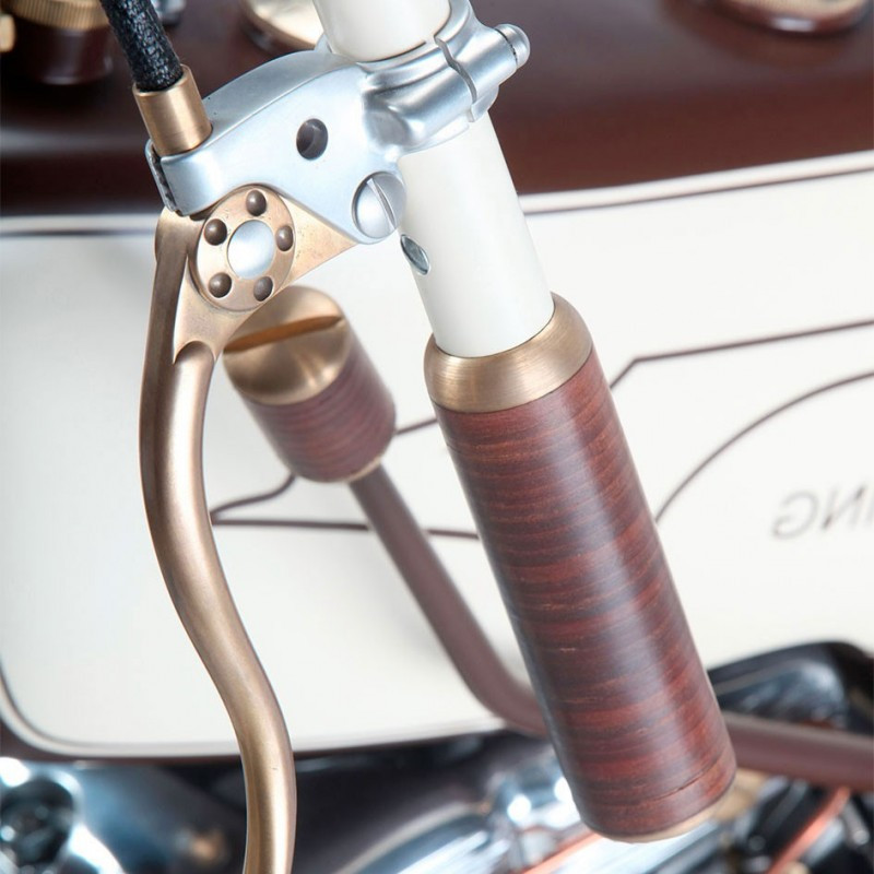 LEVIER D EMBRAYAGE KUSTOM TECH EN LAITON SATINE ET ALUMINIUM POLI