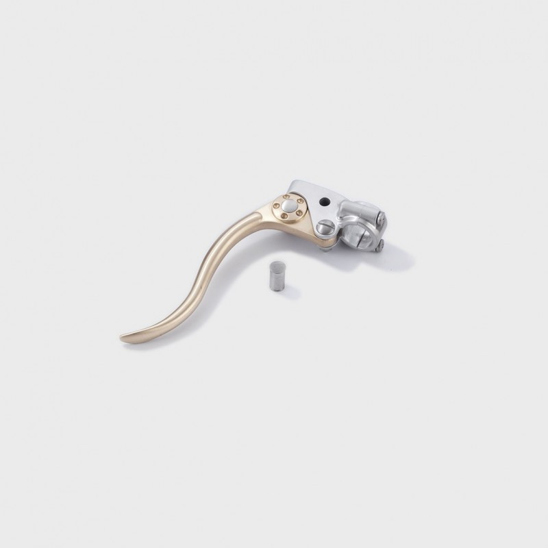 LEVIER D EMBRAYAGE KUSTOM TECH EN LAITON SATINE ET ALUMINIUM POLI