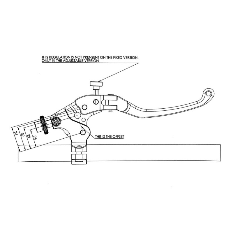 LEVIER D EMBRAYAGE REGLABLE REPLIABLE AVEC COCOTTE ALU TAILLE MASSE BONAMICI