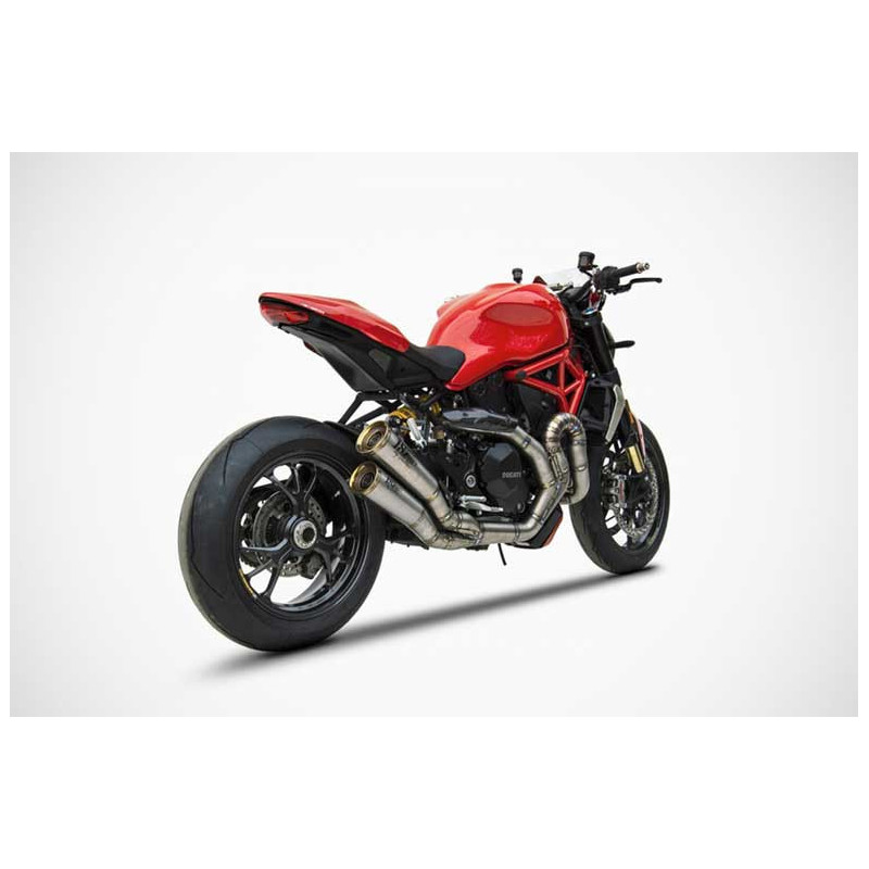 Ligne d'échappement 2 en 1 en 2 inox Ducati monster 1200 s Zard