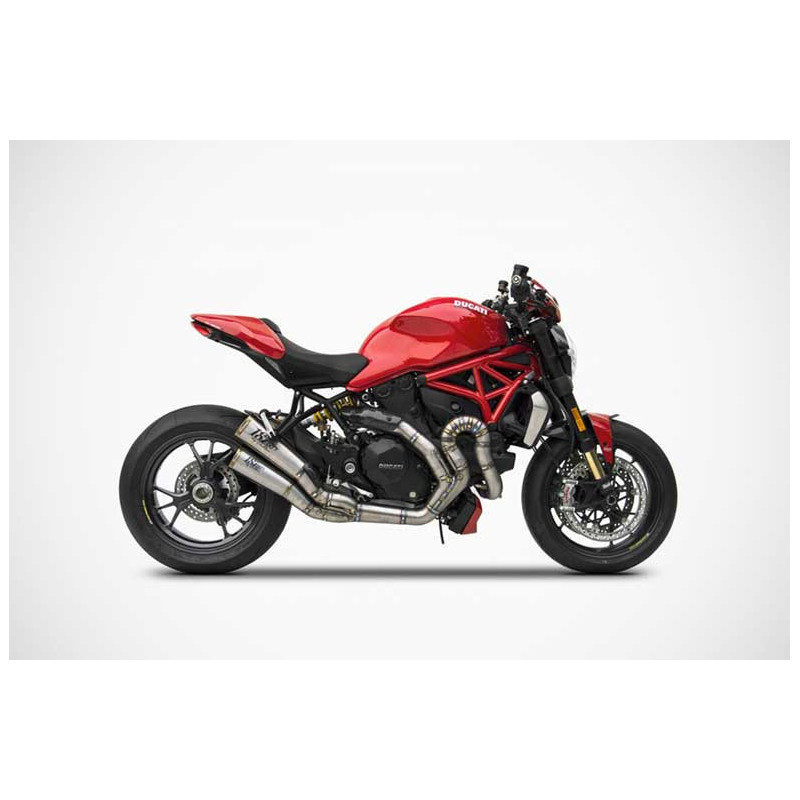 Ligne d'échappement 2 en 1 en 2 inox Ducati monster 1200 s Zard