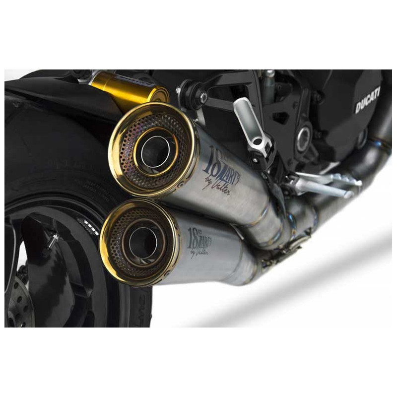 Ligne d'échappement 2 en 1 en 2 inox Ducati monster 1200 s Zard