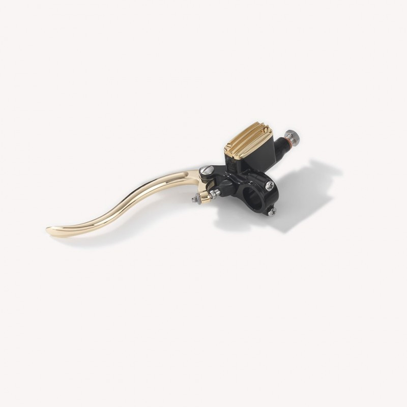 MAITRE CYLINDRE DE FREIN 14MM EN ALUMINIUM NOIR ET LAITON POLI
