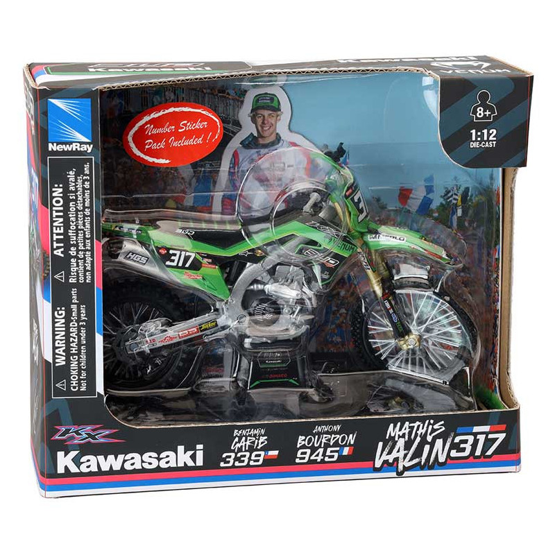MOTO CROSS KAWAZAKI KX450F 2020 MATHIS VALIN N°317  1/12°