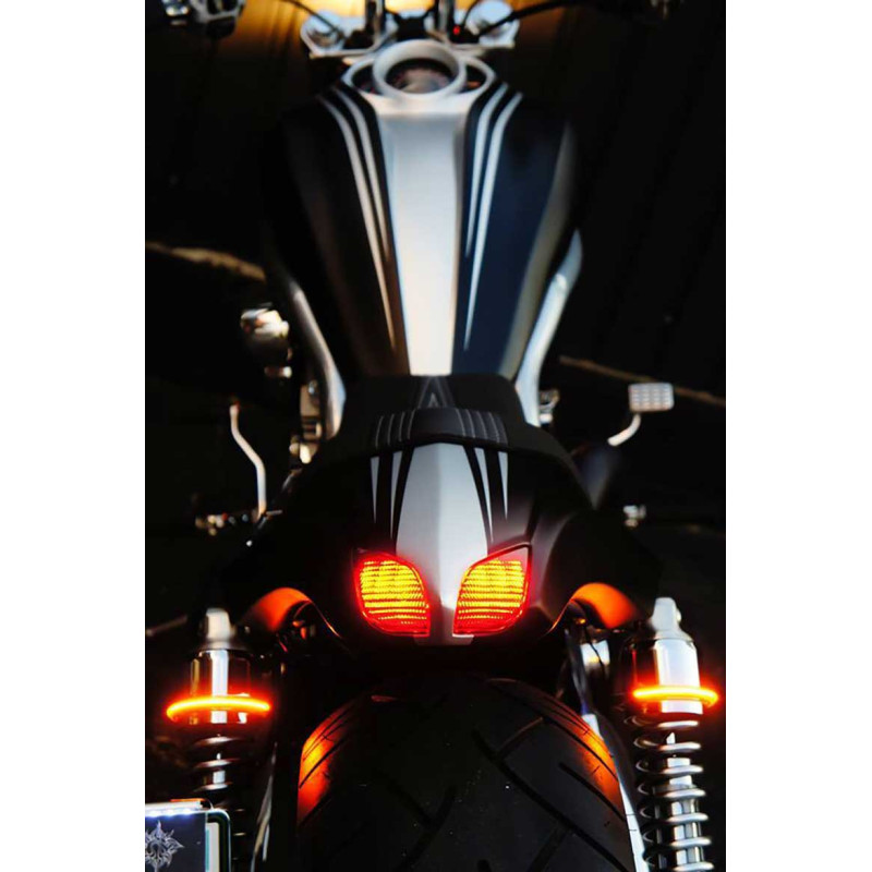 PAIRE DE BANDE CLIGNOTANTE FOURCHE A LED 39-41MM FUME