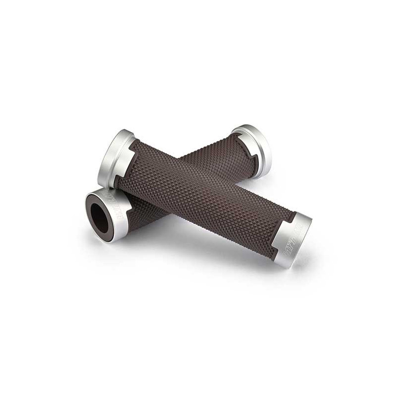 PAIRE DE POIGNEE 22MM ALUMINIUM DAYTONA MARRON, 125MM