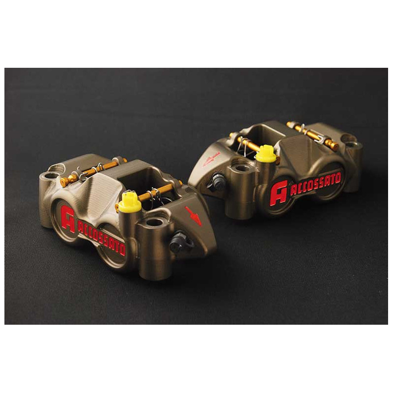 PAIRE ETRIER CNC MONOBLOC PISTONS ALU 34mm ENTRAXE 108mm