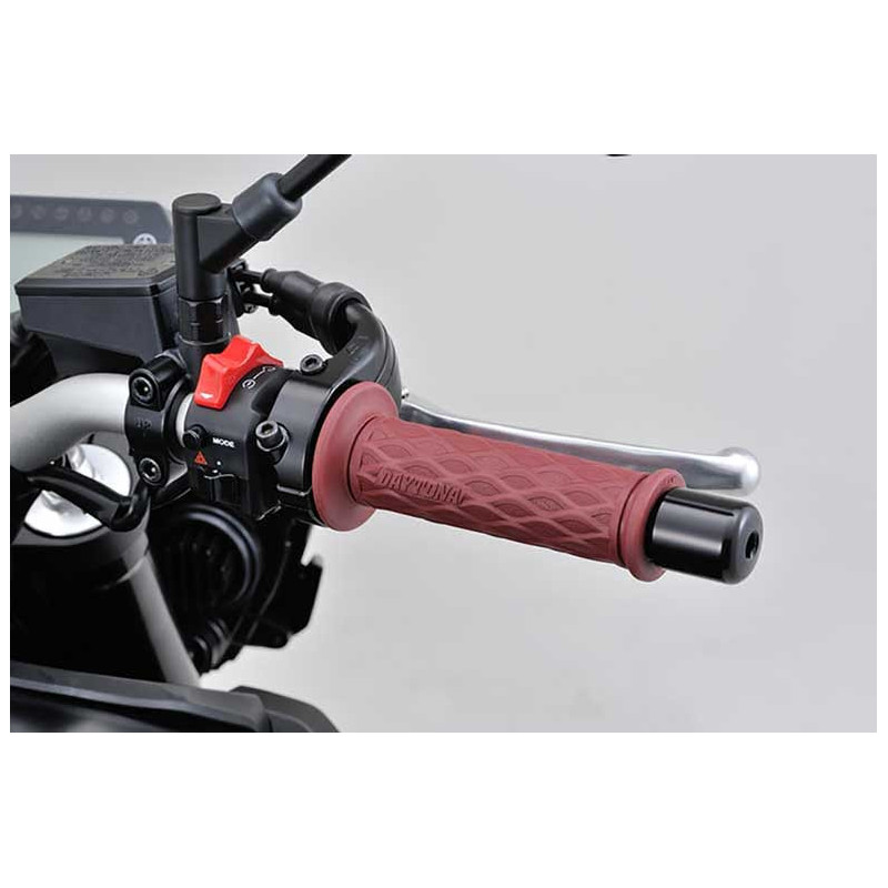 PAIRE POIGNEESGGD-NAMI 22MM NOIR ROUGE,125MM,PERCEES