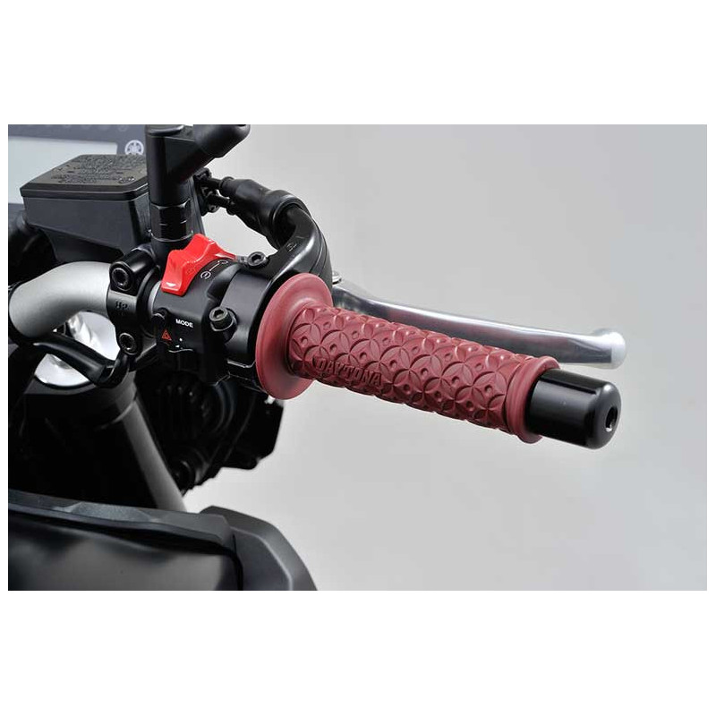 PAIRE POIGNEESGGD-NINJA 22MM NOIR ROUGE,125MM,PERCEES