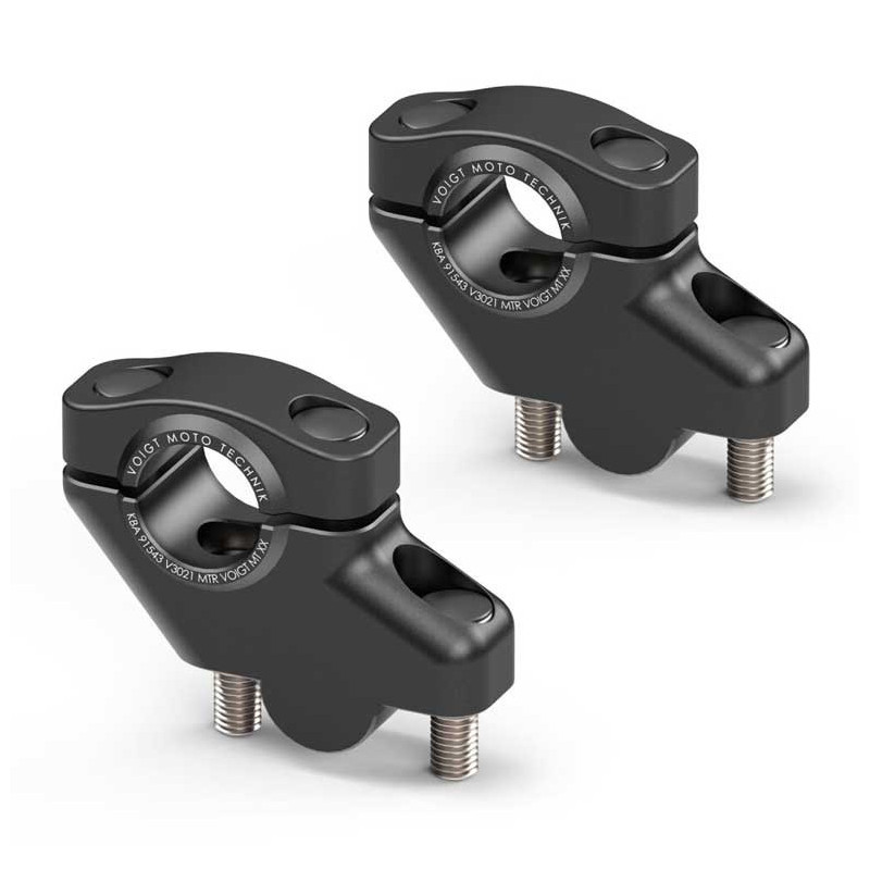 PAIRE REHAUSSEURS DE GUIDON 30 MM AVEC DÉPORT 21 MM POUR GUIDON 22 MM