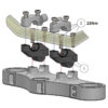 PAIRE REHAUSSEURS DE GUIDON 30 MM AVEC DÉPORT 21 MM POUR GUIDON 25.4MM NOIR