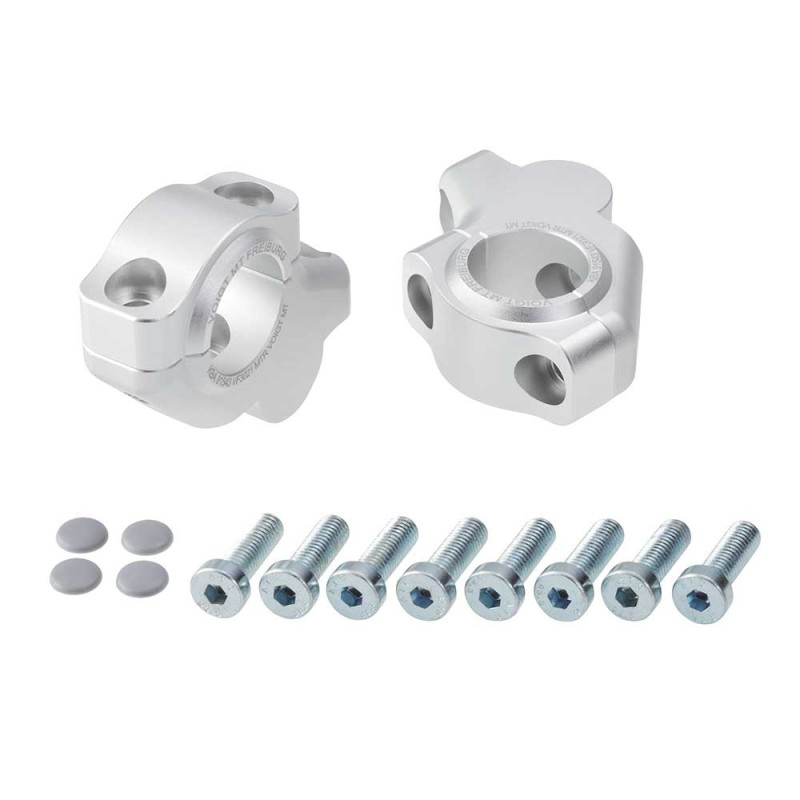 PAIRE REHAUSSEURS DE GUIDON 30 MM AVEC DÉPORT 21 MM POUR GUIDON 28.6 MM