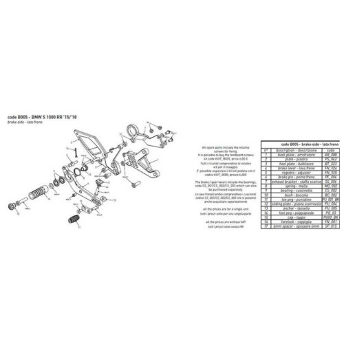 PARE TALON CARBONE COMMANDES RECULEES BONAMICI PIECE DETACHEE