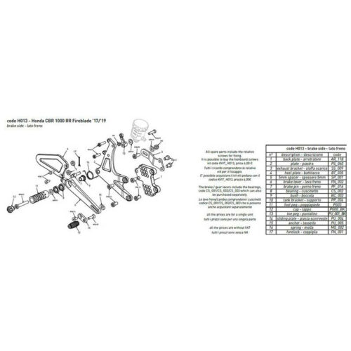 PARE TALON CARBONE COMMANDES RECULEES BONAMICI PIECE DETACHEE