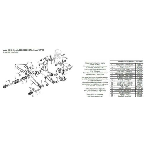 PARE TALON CARBONE COMMANDES RECULEES BONAMICI PIECE DETACHEE