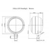 Phare noir LED 135mm Daytona fixation dessous