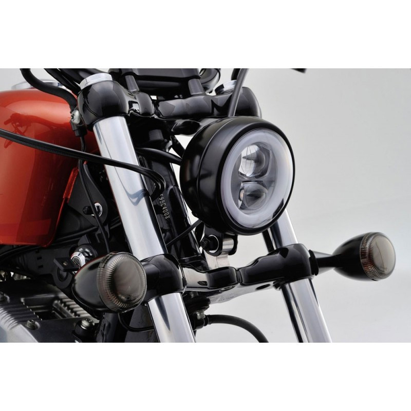 Phare noir LED 135mm Daytona fixation dessous