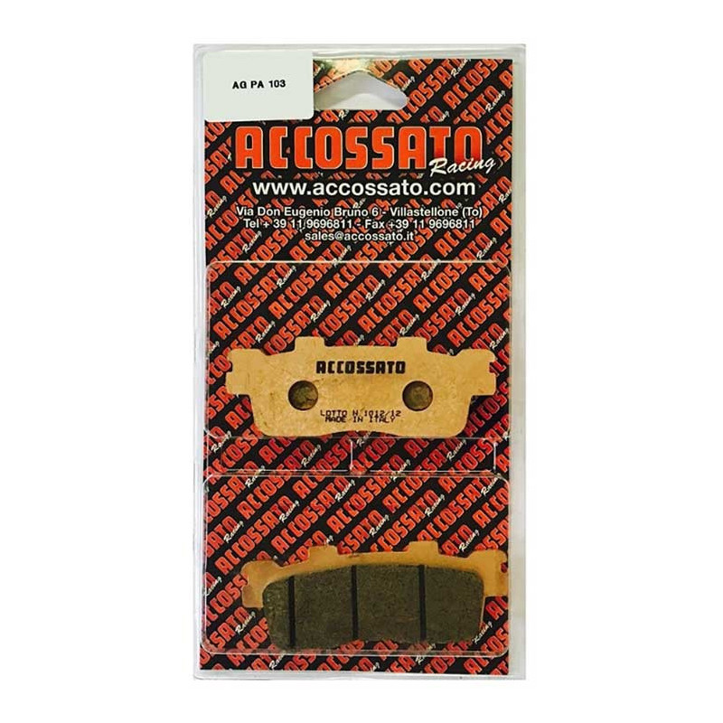 Plaquette De Frein arrière (ou avant suivant modèle) Accossato AGPP103 (dimensio Plaquette De Frein arrière (ou avant suivant modèle) Accossato AGPP103 (dimensio