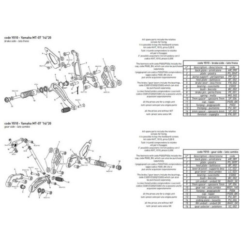 PLATINE COTE CADRE BONAMICI RACING PIECE DÉTACHÉE