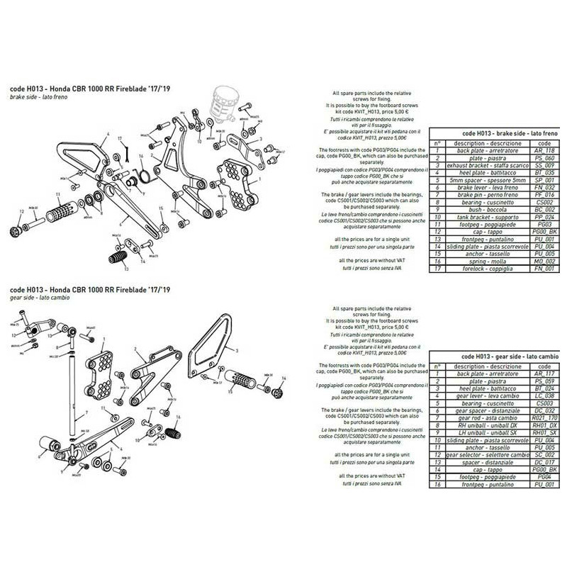 PLATINE COTE CADRE BONAMICI RACING PIECE DÉTACHÉE