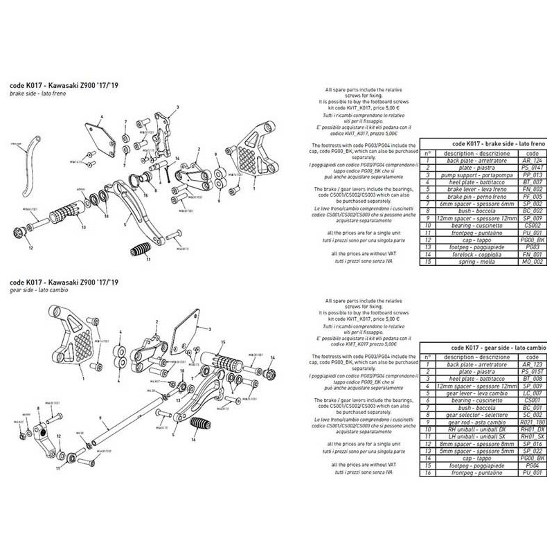 PLATINE COTE CADRE BONAMICI RACING PIECE DÉTACHÉE