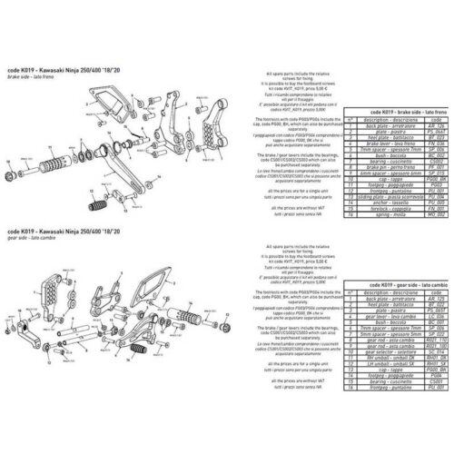 PLATINE COTE CADRE BONAMICI RACING PIECE DÉTACHÉE