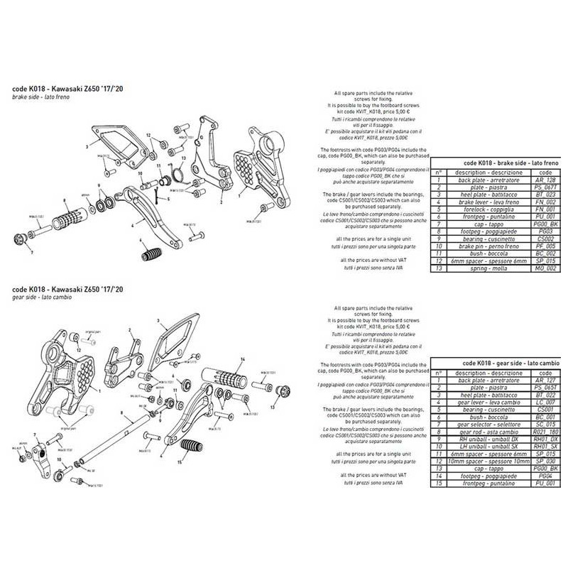 PLATINE COTE CADRE BONAMICI RACING PIECE DÉTACHÉE