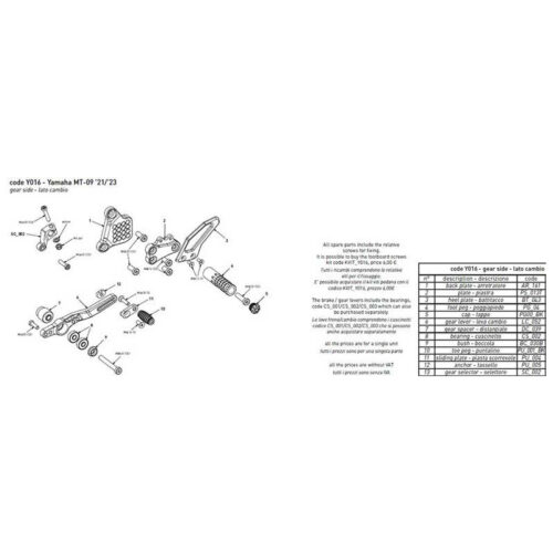 PLATINE COTE CADRE BONAMICI RACING PIECE DÉTACHÉE