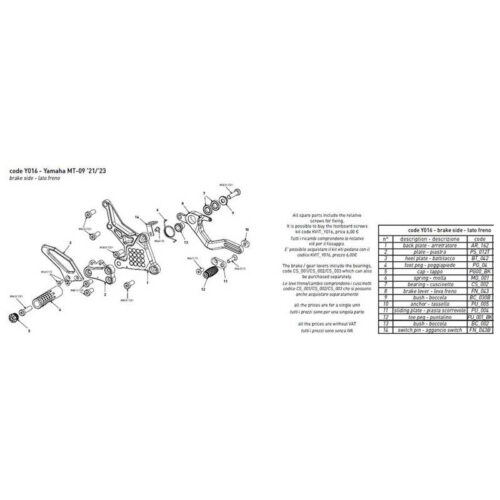 PLATINE COTE CADRE BONAMICI RACING PIECE DÉTACHÉE
