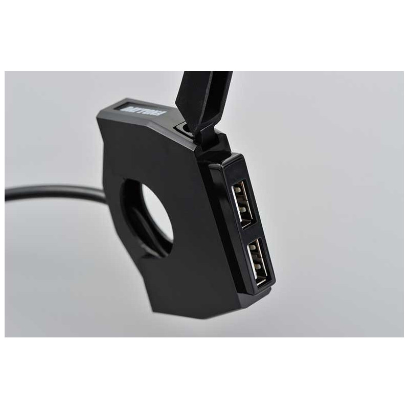 PRISE SLIM DOUBLE USB SUR GUIDON